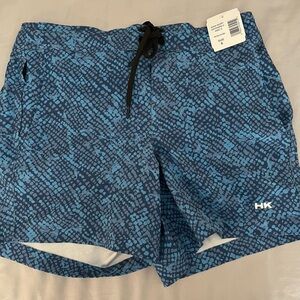 Humankind Blue Patterned Swim Shorts